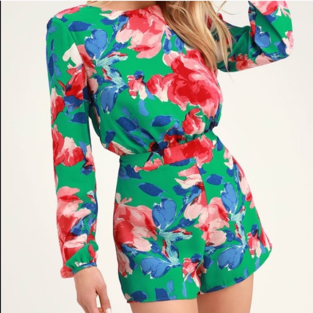 Long sleeve floral romper